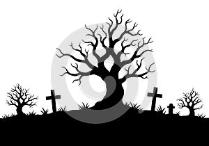 Scary trees silhouette