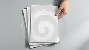 Stack of blank paper sheets