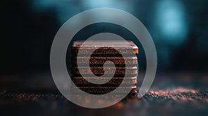 A stack of five brown rectangular objects.