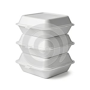 Stack of three styrofoam containers