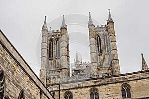 Lincoln, Lincolnshire, England - the cathedral looking up.