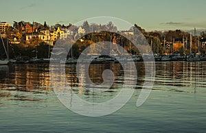 Oslo - the fjord - boats and houses.