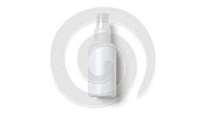 white plastic spray bottle on a white background