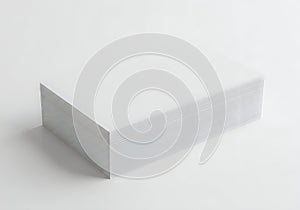 A white rectangular object on a plain white background