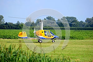 Takeoff of gyroplane