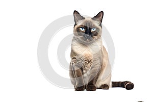 Image of a siamese or wichienmaat cat on clean background. Mammals. Pet. Animals