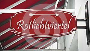 Signposts the direct way to red light district