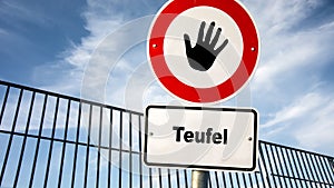 Signposts the direct way to God versus Devil