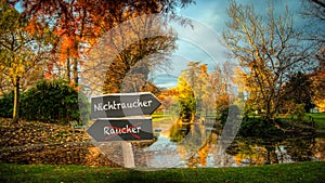 Signposts the direct way to non-smoking versus smoking