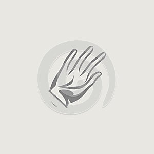 image of a simple and stylish logo that symbolically uses gloves