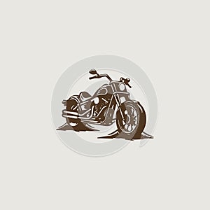 image of a simple and stylish logo that symbolically uses a motorcycle