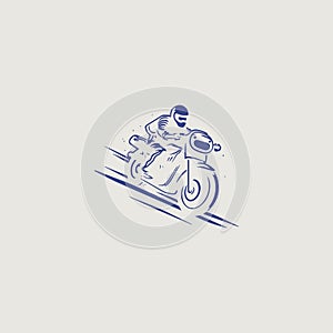 image of a simple and stylish logo that symbolically uses a motorcycle