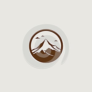 image of a simple and stylish logo that symbolically uses mountains