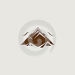 image of a simple and stylish logo that symbolically uses mountains