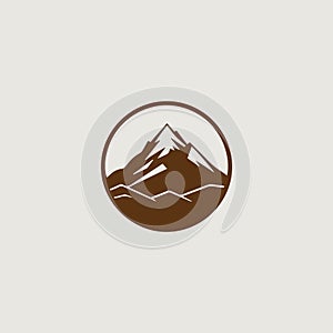 image of a simple and stylish logo that symbolically uses mountains