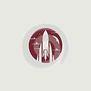 image of a simple and stylish logo that symbolically uses a spaceship