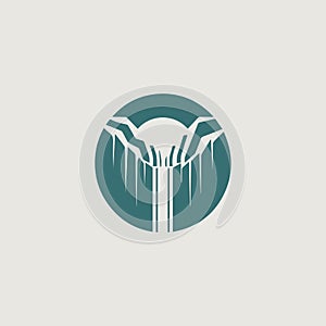 image of a simple and stylish logo that symbolically uses a waterfall