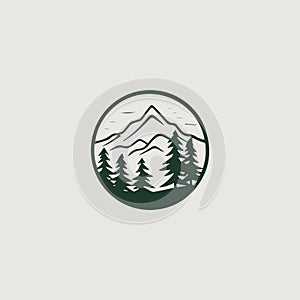 image of a simple and stylish logo that uses the forest as a symbol