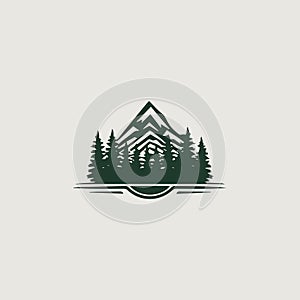 image of a simple and stylish logo that uses the forest as a symbol