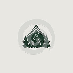 image of a simple and stylish logo that uses the forest as a symbol