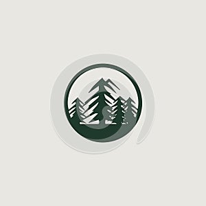 image of a simple and stylish logo that uses the forest as a symbol