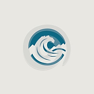 image of a simple and stylish logo that uses the sea as a symbol