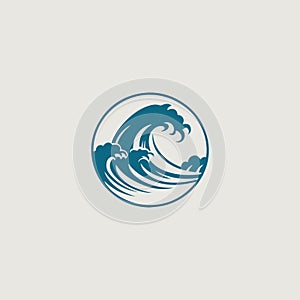 image of a simple and stylish logo that uses the sea as a symbol
