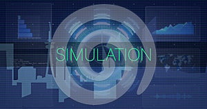 Image of simulation text and data processing