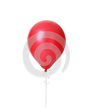 Image of single big red latex balloon for birthday party