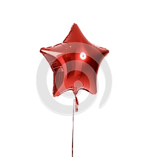 Image of single big red latex balloon for birthday party