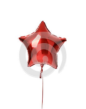 Image of single big red latex balloon for birthday party