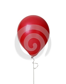 Image of single big red latex balloon for birthday party