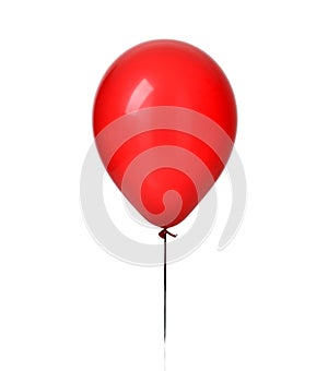 Image of single big red latex balloon for birthday party