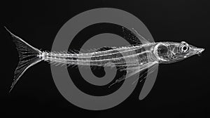 Black and White Skeleton Fish