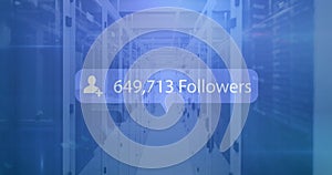 Image of social media data processing over computer servers