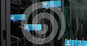 Image of social media data processing over computer servers