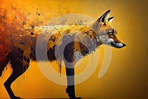 Image of soiled fox. Wildlife Animals. Illustration. Generative AI