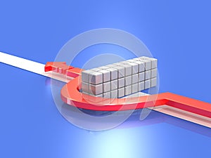 Image of a solution that bypasses obstacles.