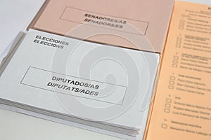 Envelopes to exercise the vote in the elections to the parliament andto the Spanish senate photo