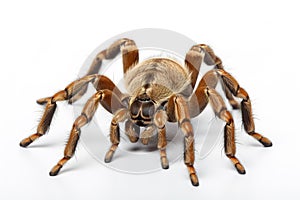 Image of spider tarantula on white background. Insect, Animals. Illustration, Generative AI