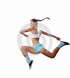 Image of sport woman jumping