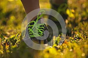 Image of sportsman or runner shoes.