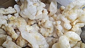 stack of the chinese delicacy dried fish bladder.