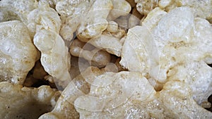 stack of the chinese delicacy dried fish bladder.