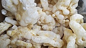 stack of the chinese delicacy dried fish bladder.