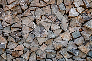Image of stack of fresh lamber firewood photo