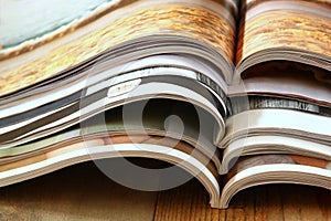 Image stack of printed magazines