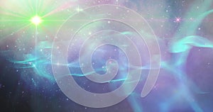 Image of stars and lights over blue and black background