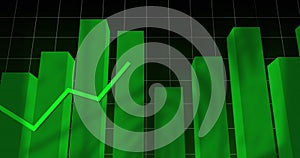 Image of statistical data processing over grid network against black background