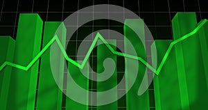 Image of statistical data processing over grid network against black background